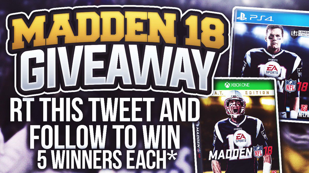 LostNUnbound's tweet image. RT this tweet and FOLLOW for a Madden 18 code! Picking 5 winners today for PS4 and Xbox One! #Madden18 #MaddenRewards