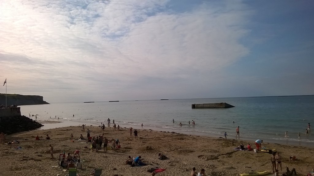 stephyshipley's tweet image. It was hot when we arrived in Arromanches, Normandy, in my father's steps
