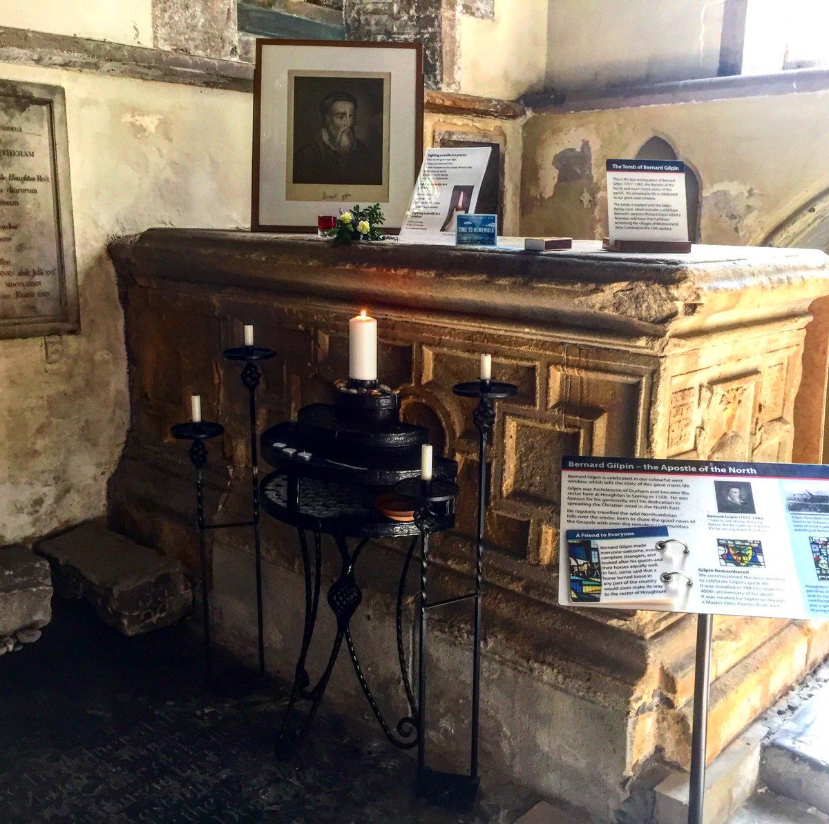 HoughtonHeritag's tweet photo. Bernard Gilpin's tomb in St Michael &amp; All Angels Church, Houghton-le-Spring. 
#HotonChurch #Gilpin #BernardGilpin #Gilpin500 #BernardGilpin https://t.co/fKJNeEQEPl