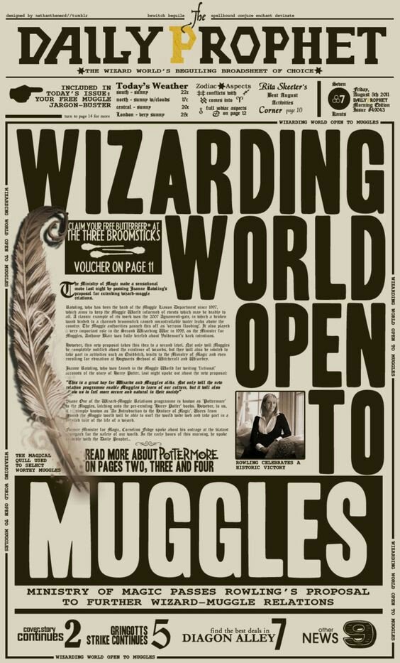 Me llegó un Daily Proohet. Esto no me lo termino de creer. MUGGLES EN HOGSMADE, HOGWARTS...???