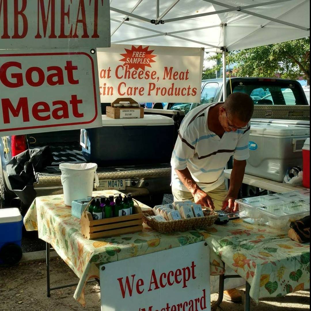 HburgMarket's tweet image. Featured Vendor of the Week: Morris Richardson of G&amp;amp;M Goat Farm.He sells goat cheese, meat, skin care products, and goat milk kefir!