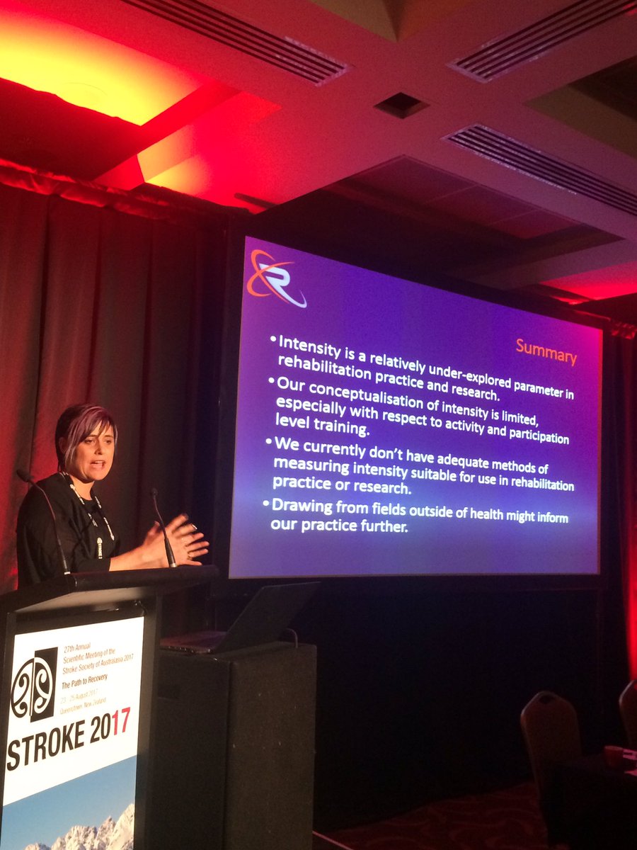Coralie_English's tweet photo. .@signal_nada challenging us to think about what intensity means in #stroke #rehab #stroke2017 @ACTIOnStroke https://t.co/tPCNXKtgaJ
