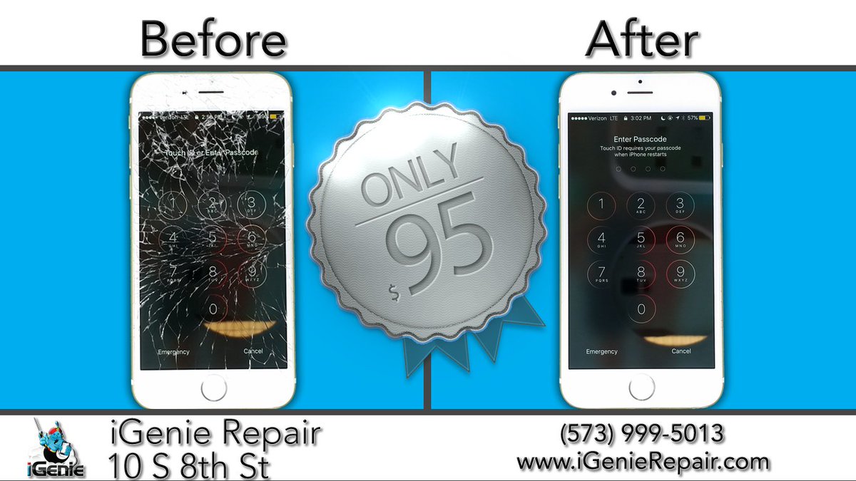 iGenieRepair's tweet photo. This iPhone 6 screen repair was just $95, and only took about 15 minutes to install.  Our iPhone repairs come with our lifetime warranty. https://t.co/IAjqUXjwN8