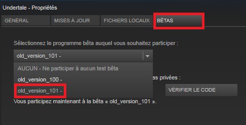 UndertaleFR's tweet image. Pour remettre son jeu en 1.001 sous Steam :
Clic droit sur Undertale dans la bibliothèque &amp;gt; Propriétés &amp;gt; old_version_101