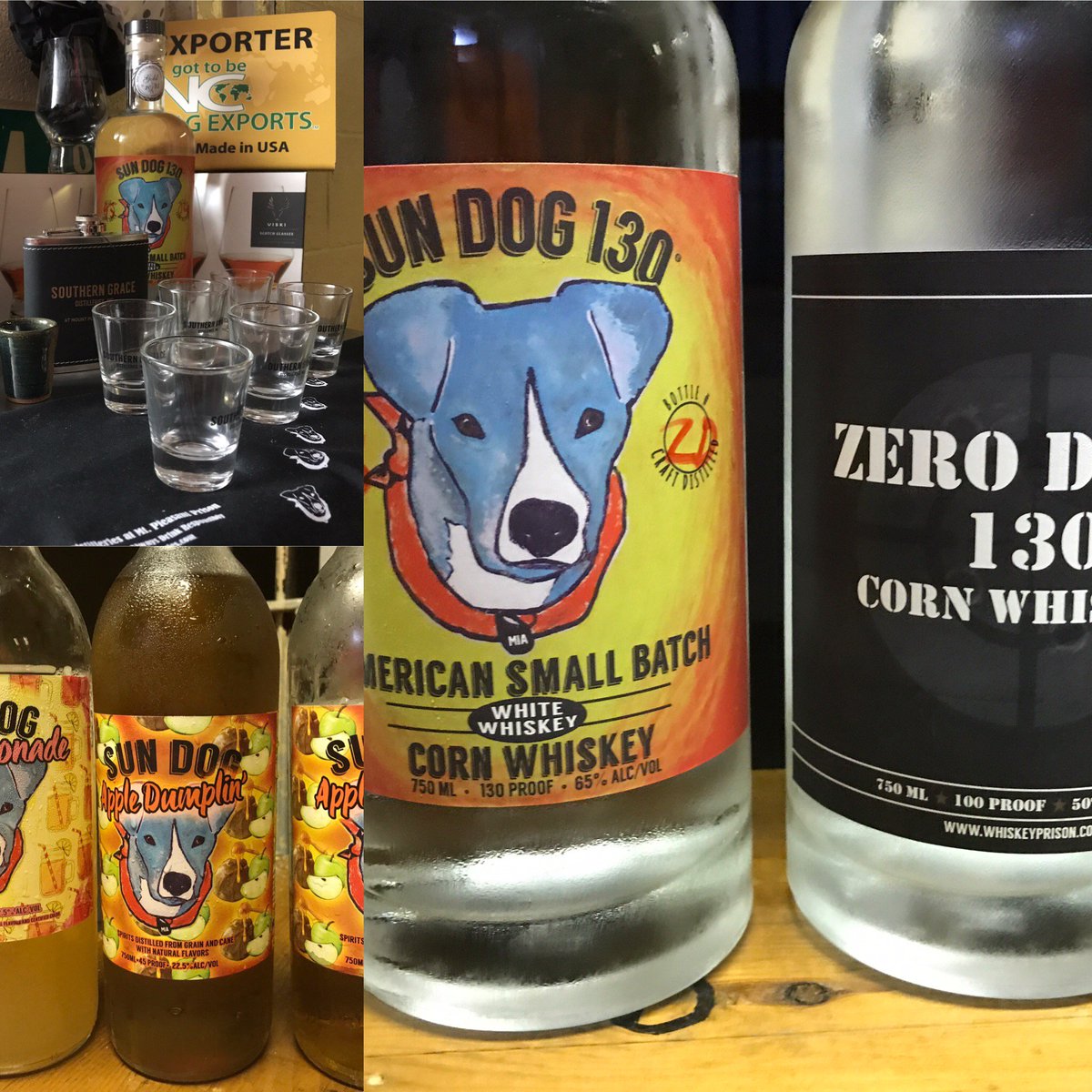 Nvr2Old2Travel's tweet photo. From 45 to 130 proof Whiskey - I tried them all 😎 @southerngracenc #sundog130 #southerngracedistillies #wiskey #prisonbreak #tmscarrabus https://t.co/L6X8LoA00d