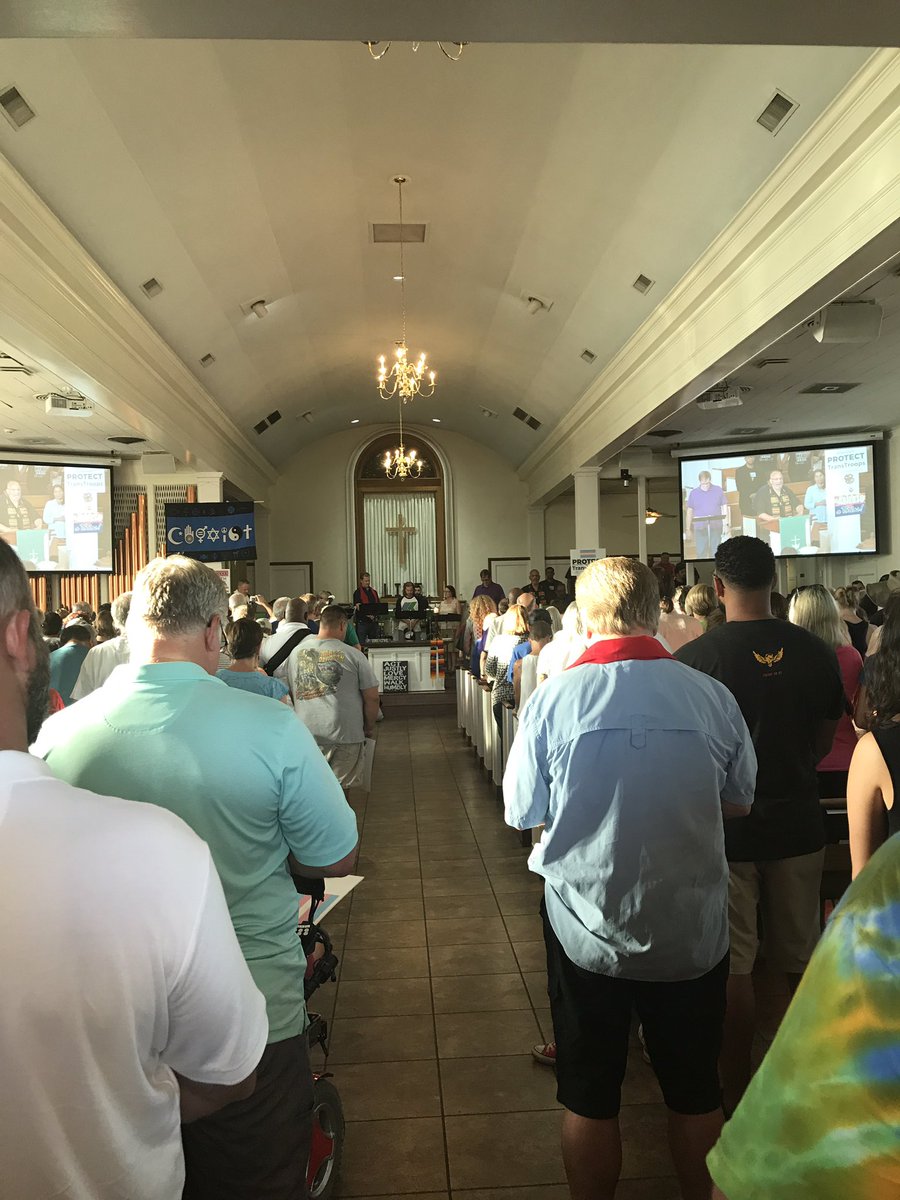saba_h's tweet photo. Packed house for vigil, overflow outside. Congressman Raul Grijalta expected to speak. #trumprally #unityvigil https://t.co/JSpMi6fS1X