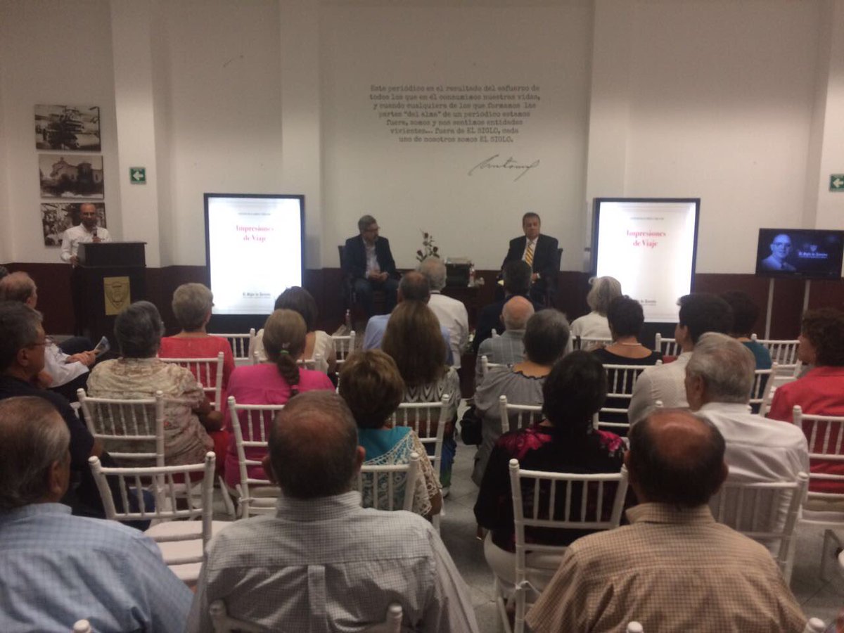 JorgeMoranD's tweet photo. En la presentación de la reedición del libro "Impresiones de Viaje" de Antonio de Juamblez y Bracho @torreon @Siglo_Nuevo #Torreón https://t.co/tkwbqWi0P9