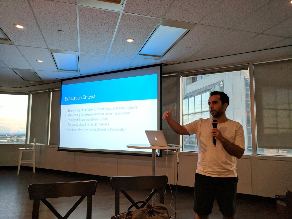 motasem's tweet photo. . @mepazooki laying down the rules of @hackondata 2017 #Toronto #DataScience #hackathon @getflipp @torapachespark https://t.co/AkZClVU8jA