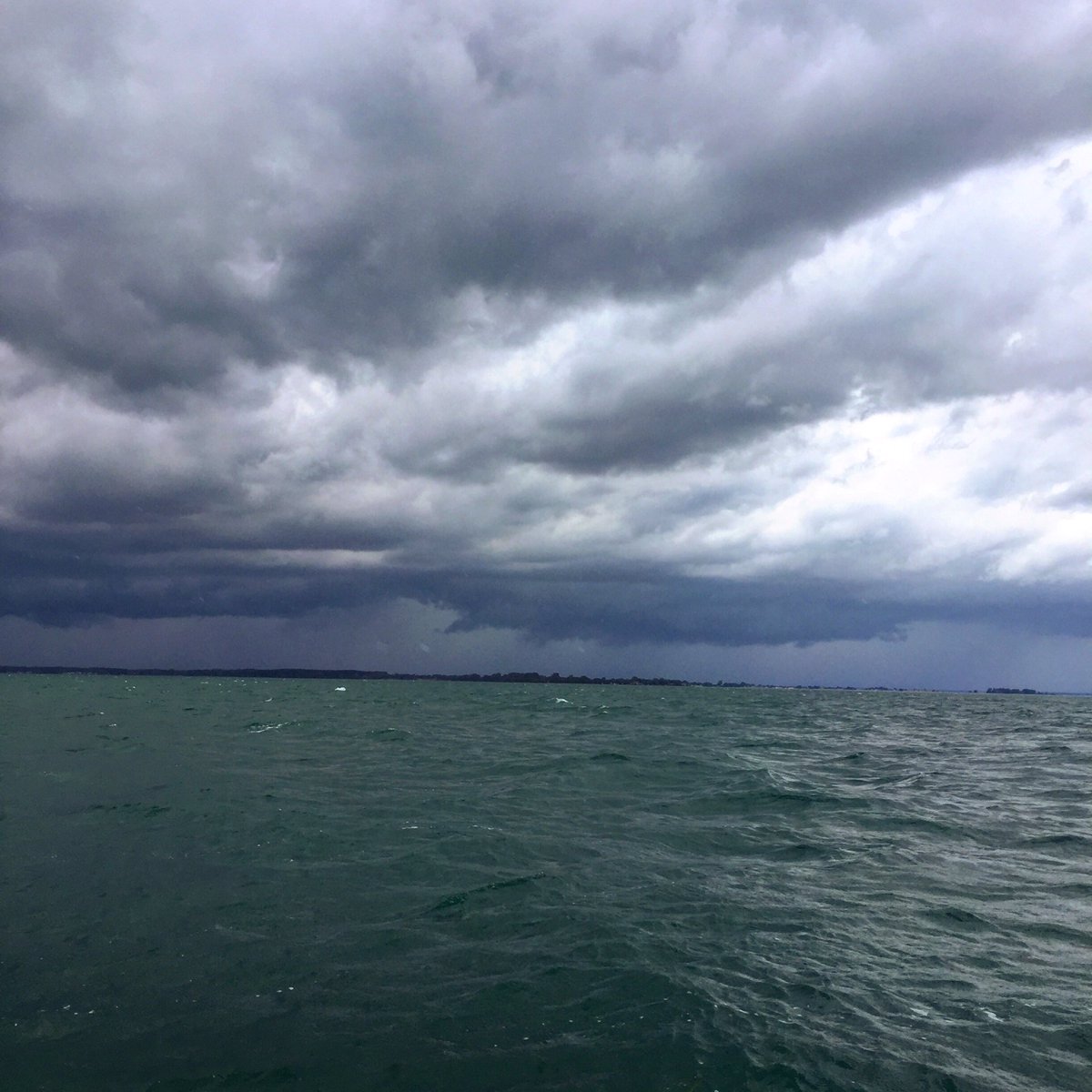 Front row seat to the weather channel. #lakestclair #michigan #basselite #jamiehartman