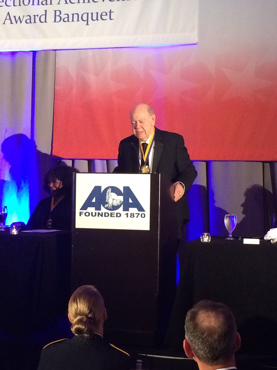 ACAinfo's tweet photo. Gondles takes center stage to give remarks upon accepting the 2017 ER Cass correctional achievement award. #ACACoC147 https://t.co/TSkHQkuMAz