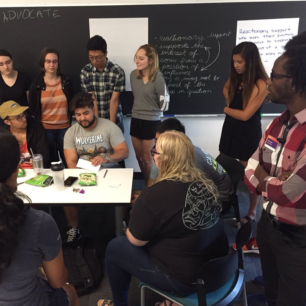 MuddResLife's tweet photo. Thank you Dean Nick from OBSA for facilitating a workshop on activism, allyship, and advocates! #muddreslife #studentleaders #harveymudd https://t.co/RLGdR3kffF