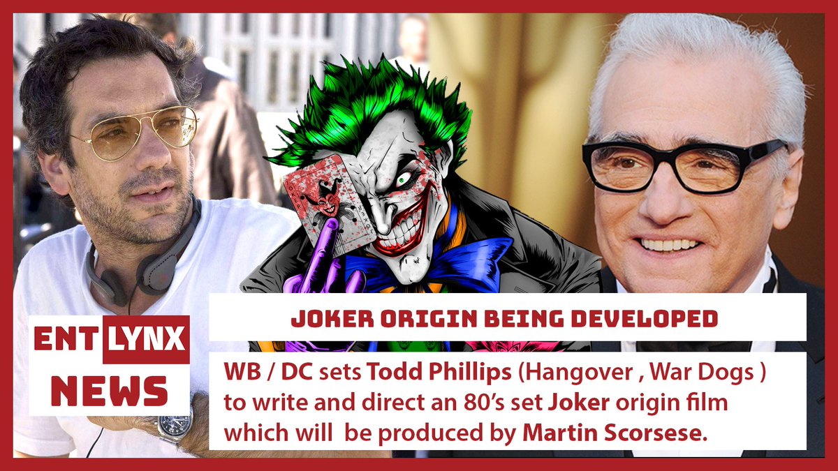 EntertainLynx's tweet photo. Todd Phillips and Martin Scorsese To Develop #Joker Origin For WB/DC.
#ENTLynx
https://t.co/lkzw7x4rog https://t.co/XK1ZhE6TzA
