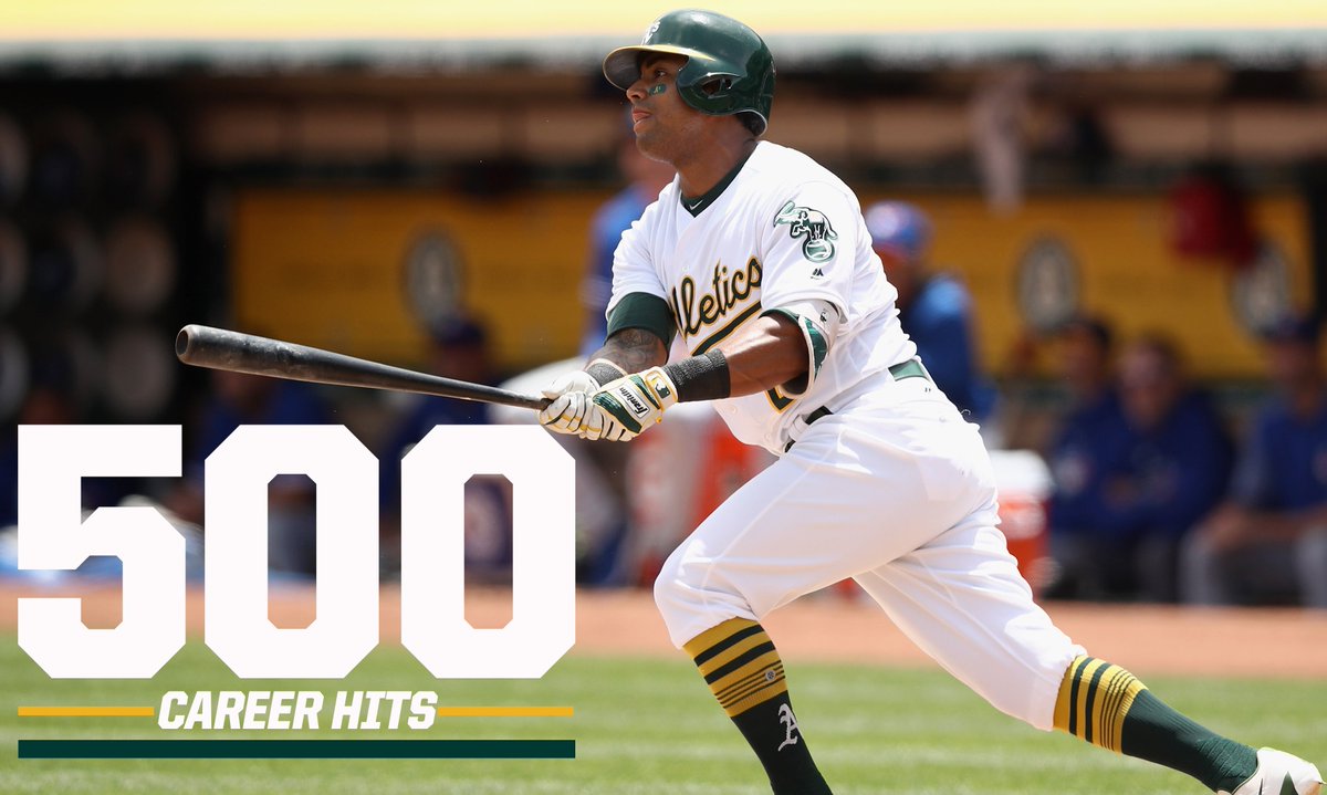 Khris Davis gets his 500th career hit in style! The solo shot extends our lead to 6-4. Congrats KD! #Khrushed https://t.co/yJBENnVHD9