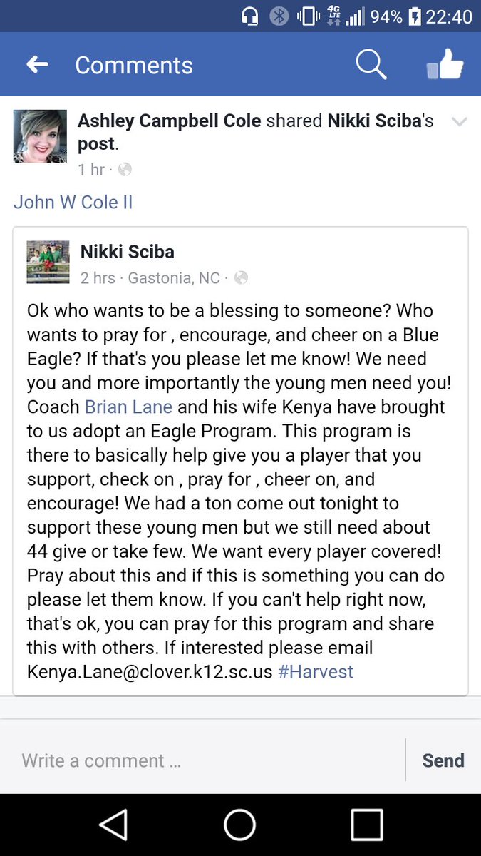 Jw_Cole83's tweet photo. To my Brothers especially the ones in the Clover School District. This maybe a great opportunity to reach out.  My M and I are doing this. https://t.co/BpTY6zkj1u