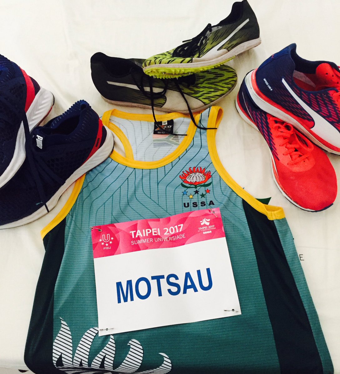 jerrymotsau's tweet photo. @PUMASouthAfrica I'm ready to go for my heats tonight #ignitenetfit #laceup #TaipeiUniversiade2017 https://t.co/eHy2TpQ99A