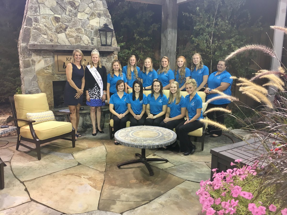 kare11's tweet photo. The 12 candidates for Princess Kay of the Milky Way visited @kare11! The winner will be crowned tomorrow night at the #mnstatefair bandshell https://t.co/fmXMctdUpW
