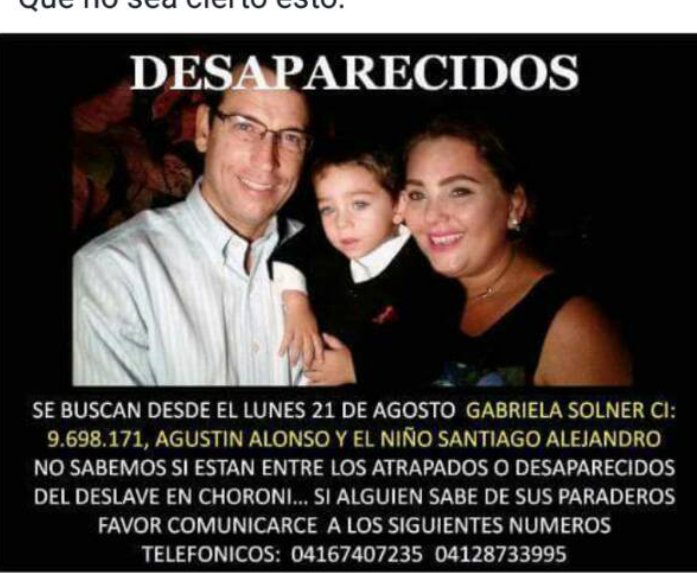 silviaacc's tweet photo. Por favor ellos estan en el deslave d Choroni se necesita ayuda para encontarlos @nelsonbocaranda LOS MEDIOS NO MENCIONAN LA MAGNITUD DE ESO https://t.co/jw5kEm0EfO