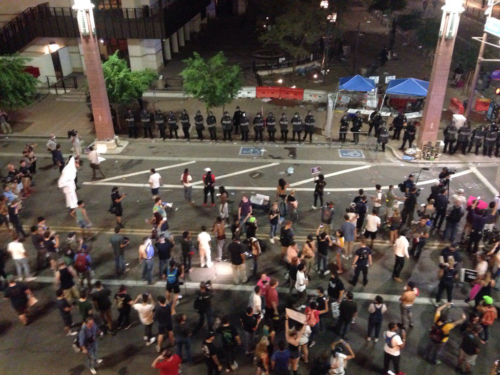 The scene at 2nd and Monroe after dispersal order