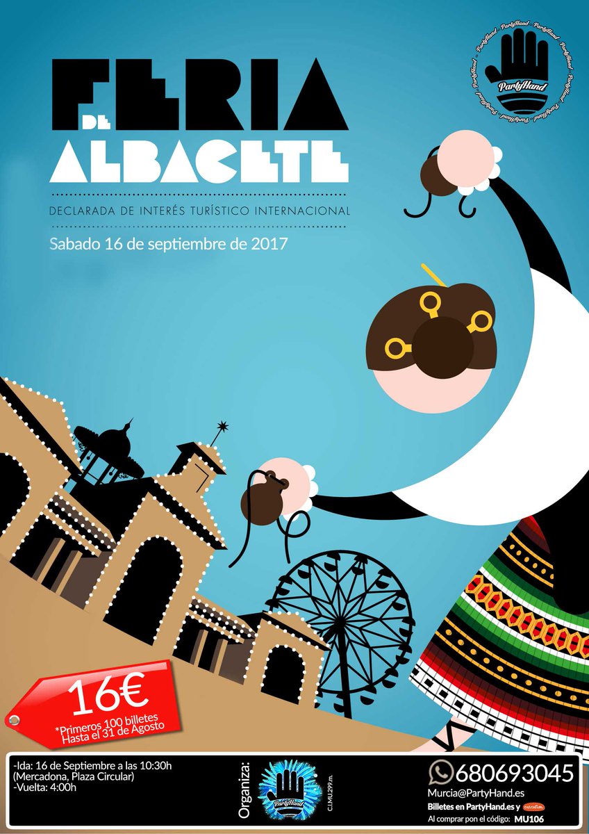 Nos vamos a la Feria de Albacete el sábado 16! No te pierdas el último fiestón antes de volver a la rutina! 🎉
+info partyhand.es o 680693045