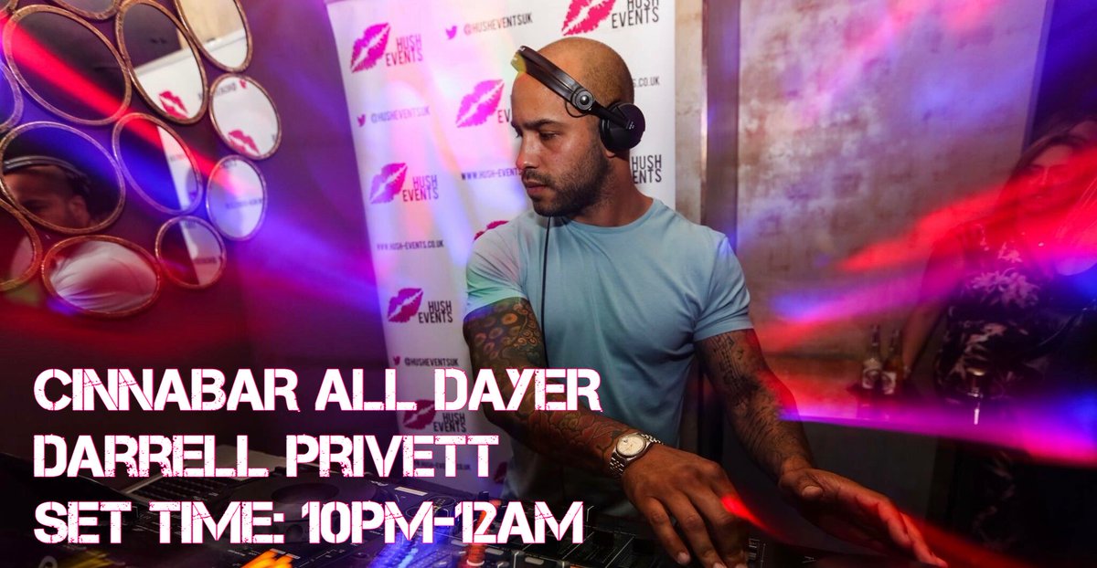 This Saturday <a href="/CinnabarHrtford/">Cinnabar Hertford</a> w/ <a href="/Jnrwindross/">JNR WINDROSS</a> <a href="/iamjackcav/">Jack Cavanagh</a> <a href="/DarrellPrivett1/">Darrell Privett</a> &amp; more from 2pm-2am! Tickets: hush.glistrr.com/e/22 #AllDayer