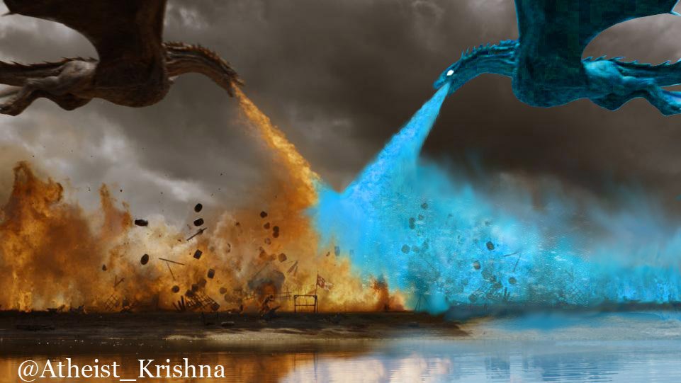Atheist_Krishna's tweet photo. Dragon Vs. Dragon.
#GameOfThrones https://t.co/GTeywvkMPg