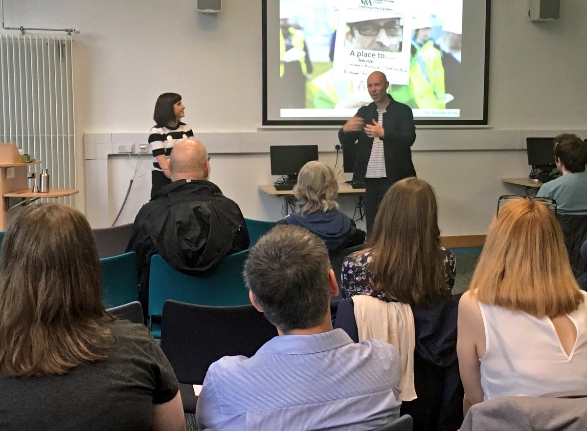 Great to have <a href="/LinseyMcIntosh/">Linsey McIntosh</a> and <a href="/kennedytwaddle/">kennedytwaddle</a> sharing the Community Garden co-design process with our new volunteers. #VADgarden