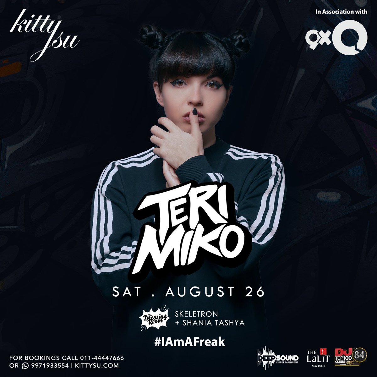 9XOIndia's tweet photo. Presenting Teri Miko, Dance Music's most prominent DJ (In Association with 9XO) on the 26th of August at @KittySuIndia. https://t.co/P8Bj1XCKz4