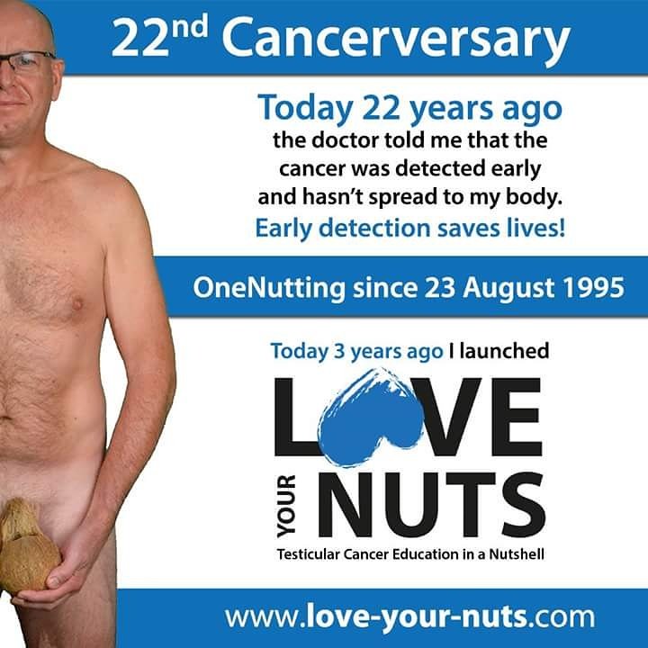 LoveYourNuts's tweet image. Today 22 years ago doc told me cancer was detected early.
Early detection saves lives! Checked your nuts today?
#loveyournuts #cancerversary