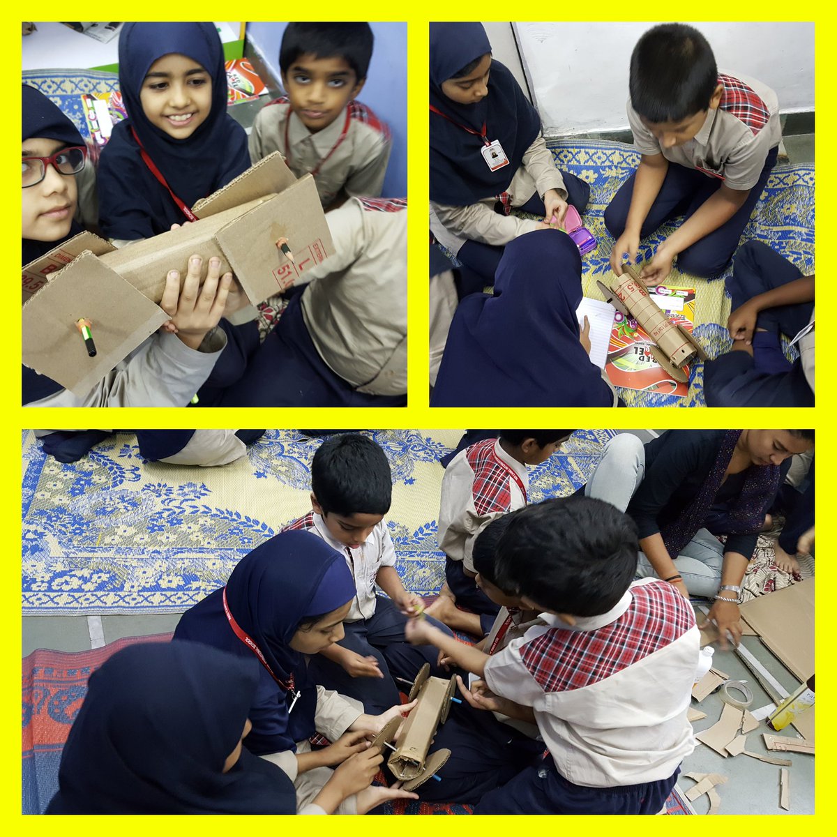Redcamelschool's tweet photo. #Social Science Parenting Tip
Students made #vehicles with different types of wheels: #square #rectangle n #circle And observe the process https://t.co/HP3T3eDnZF
