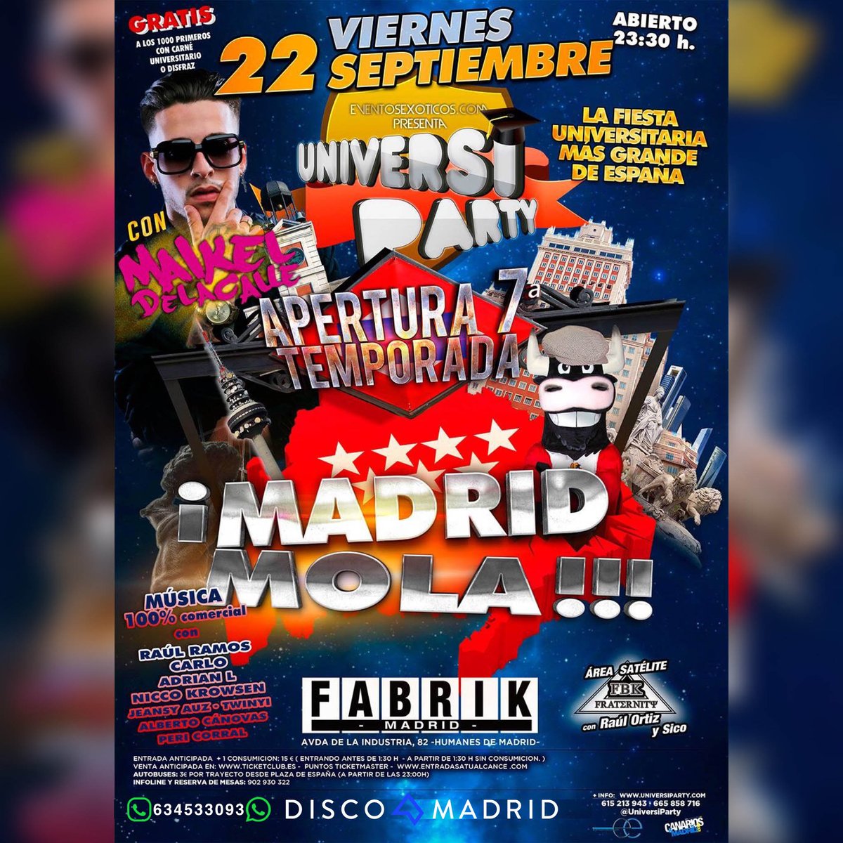 Discomadrid's tweet photo. #UniversiParty en FABRIK arrancando temporada el próximo 22 de septiembre de 2017 con @MaikelDLacalle  https://t.co/kInEzdT6iL https://t.co/XlkLAPifpH