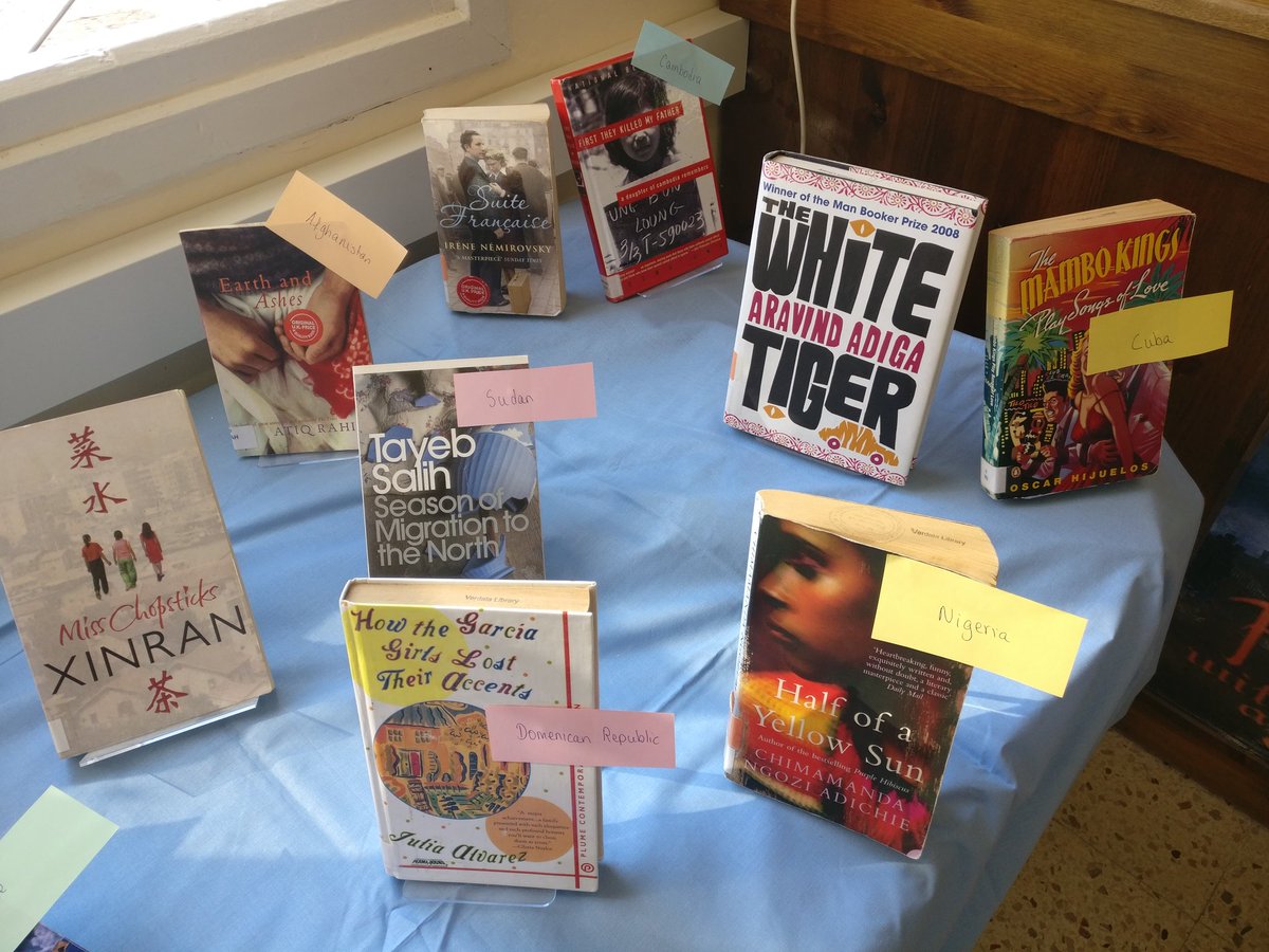 djmiles's tweet photo. International school, international literature in the library. What will you be reading this year? #vislearns https://t.co/5sl8vIDkxv