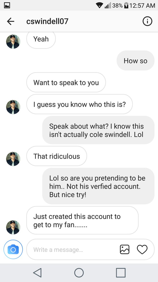 Hey <a href="/coleswindell/">Cole Swindell</a> you have a new friend on instagram 💁❌