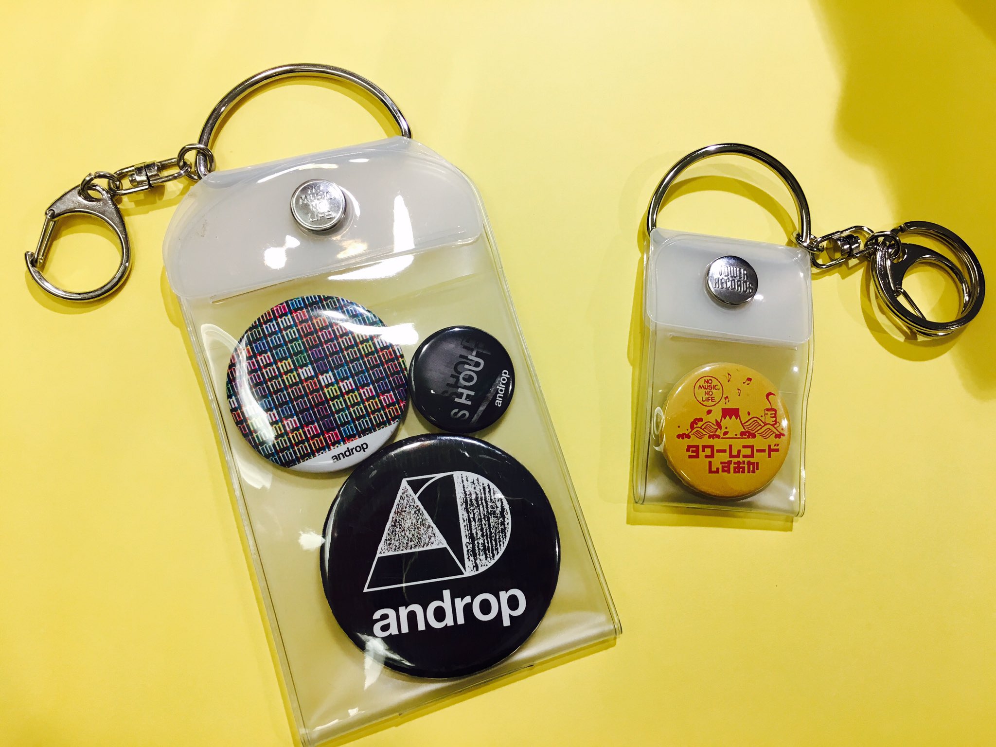 タワレコ 銀テープキーホルダー Yellow Accessories