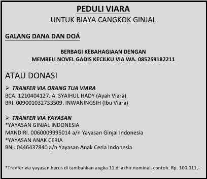 ArieKuntung's tweet photo. Sy knal Viara &amp;Ayahnya, bth dana 550jt utk cangkok ginjal, bs dng cara mmbeli novelnya smg dibalas dngan kebahagian https://t.co/bf5IbTiNgE https://t.co/Ww0KEdFxt1
