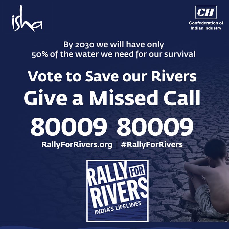 FollowCII's tweet photo. Now is the time. Let's revive our rivers to save our future! CII supports #RallyForRivers . @SadhguruJV @ishafoundation https://t.co/4rUjhohOAz