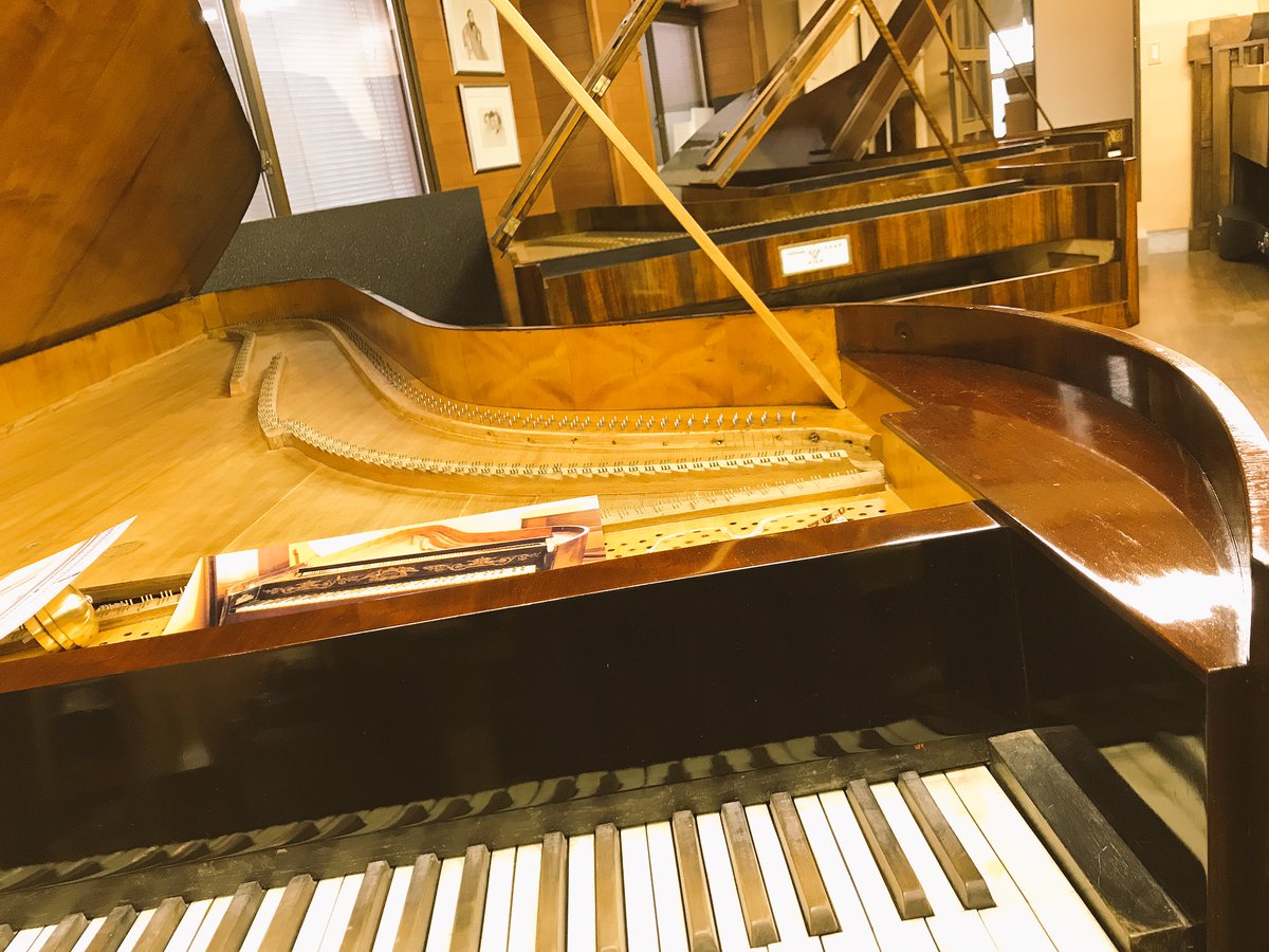 Aki 古楽 北九州の楽器製作家mtoさん宅なう 1800年代のピアノやリュート テオルボなども