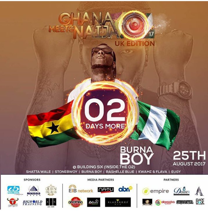 SikaEnda's tweet photo. 2 Day to Go until @burnaboy SHUTSDOWN Building 6 inside The 02 Arena SE10 0DX 
@GhanaMeetsNaija UK Edition 
#GMNUK https://t.co/L8jC51YNDI