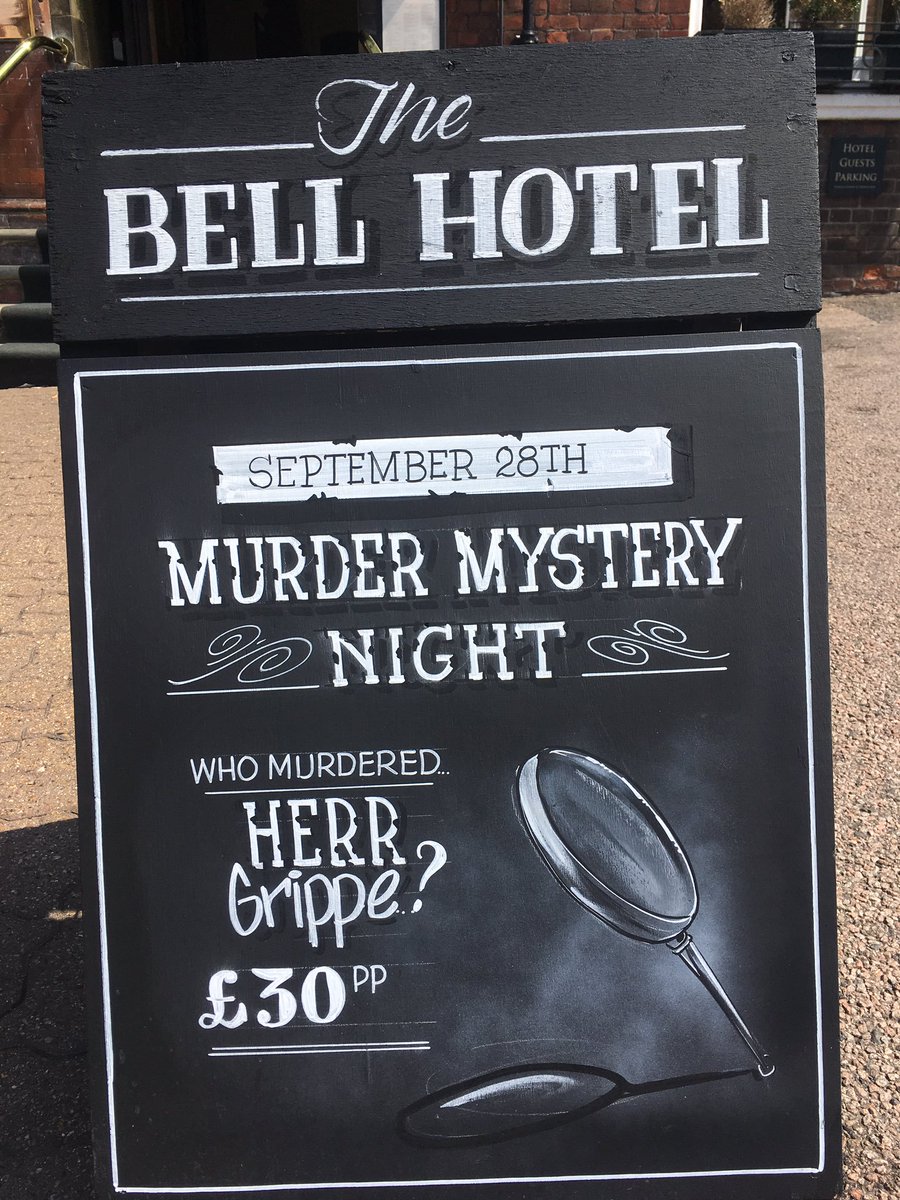 BellSandwich's tweet photo. Missed out last time? We have another Murder Mystery night coming up, 28th September, phone 01304 613388 to book your place! https://t.co/sAvUPXShgH