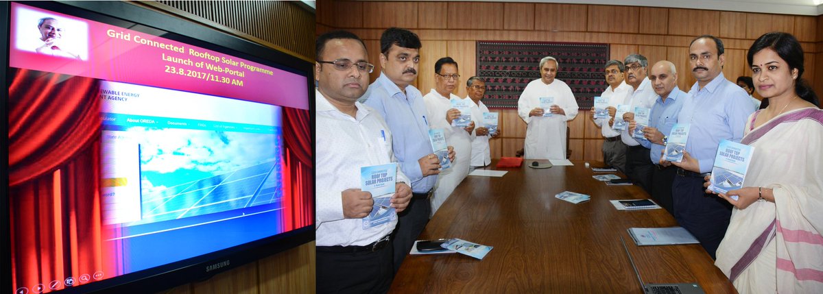 Hon'ble CM Sri Naveen Patnaik launching the net metering policy for roof top solar power system in the State of Odisha