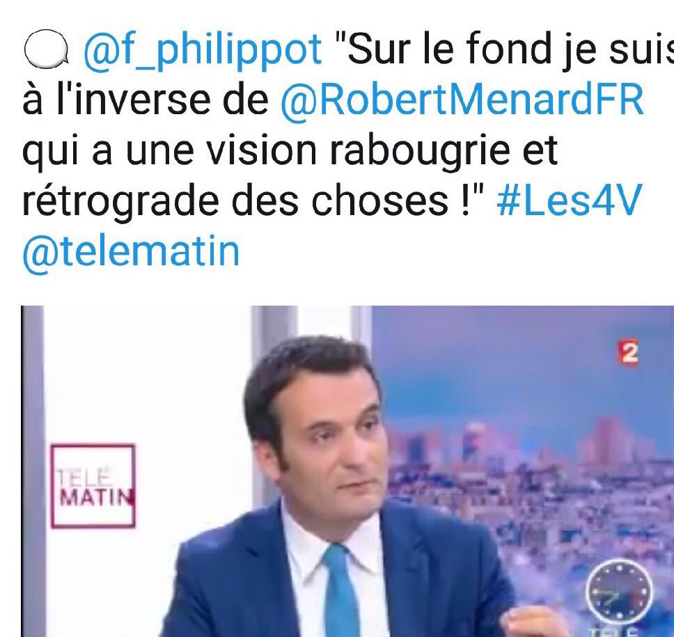 vivien_hoch's tweet photo. Quelqu'un peut me dire ce que Philippot fait à droite ? https://t.co/6wGRSfPAKU