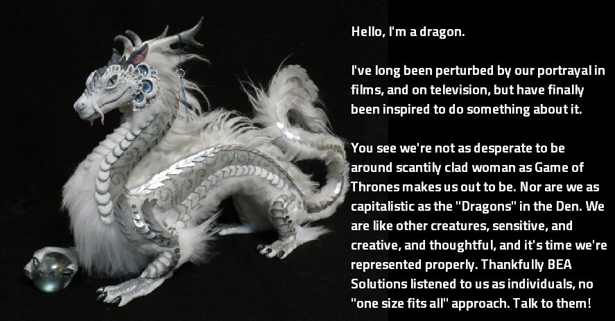 BEASolutions's tweet photo. Today's endorser thinks we're on fire... in the good sense of course! #BEACeleb (ish) #Dragons https://t.co/2vYYn2QbC5