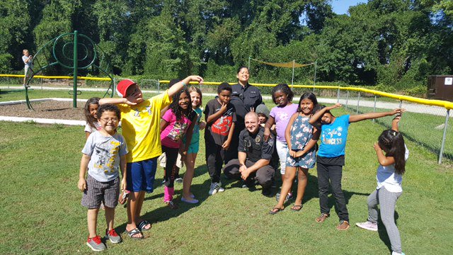 Good Morning Everyone! Police Department doing some mentoring. #police #angier #goodmorning