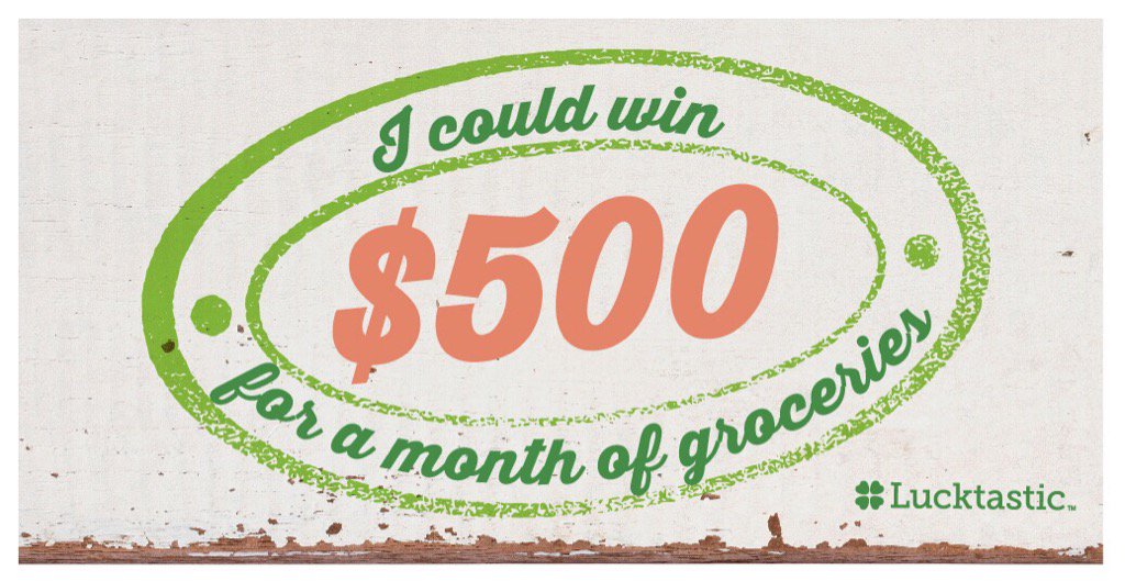 tricket74's tweet image. I could win $500 to cover a month of groceries! lucktastic.com/twShareFunnel