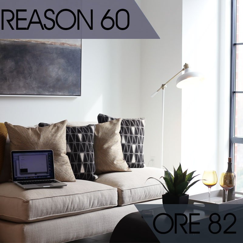 If you have to work, it may as well be in the comfort of a spacious apartment and all this natural light. #Reason60 is an easy one.