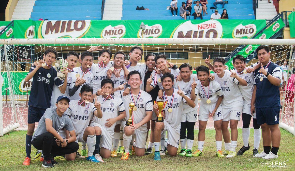 SHSLens's tweet photo. CAS-OPTO-SHS wins 1st place in Soccer 2 years in a row! We're all proud of you, soccer family! #CDUIntramurals2017 https://t.co/MqRKH8YwS9
