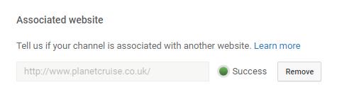 PaulDBarnett's tweet photo. @TeamYouTube Here you go. We've never had a problem before but it's not recognising the links as associated despite the website being approved. https://t.co/Dtc09upAE2