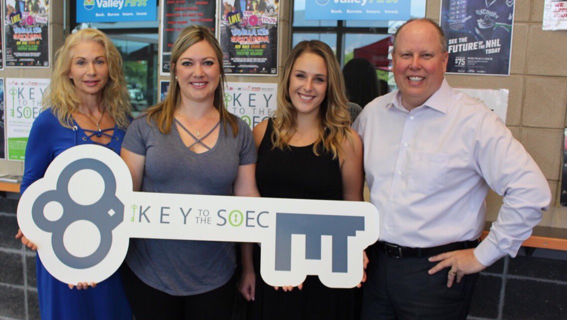 SOEC's tweet photo. Congrats to #Penticton local ✨CHRISTY PETERSEN ✨on winning this year's #Key2SOEC! 🗝#isaidEVERYevent #Kelowna #SOEC https://t.co/C3LlXxbChb