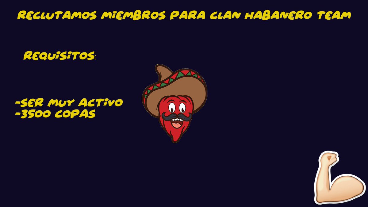 HabaneroTeam's tweet photo. Estamos Reclutando Jugadores Para Nuestro Clan..!💪Amistosos vs Otros Clanes⚔️🔥Que esperas..!💯 Manda Dm Para Contactarnos!😉 #clashroyale https://t.co/91HKq3KQDB