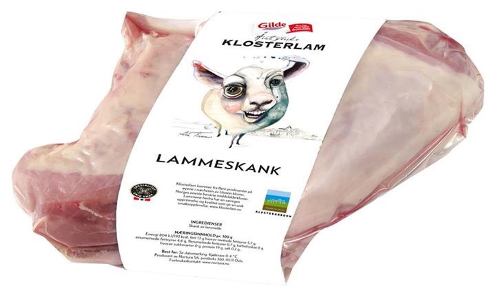 #Kunst på d nye pakningsdesignet for #Klosterlam. DET har du aldri før sett i en matbutikk i Norge. #klostergarden #sheepart #nortura #rema