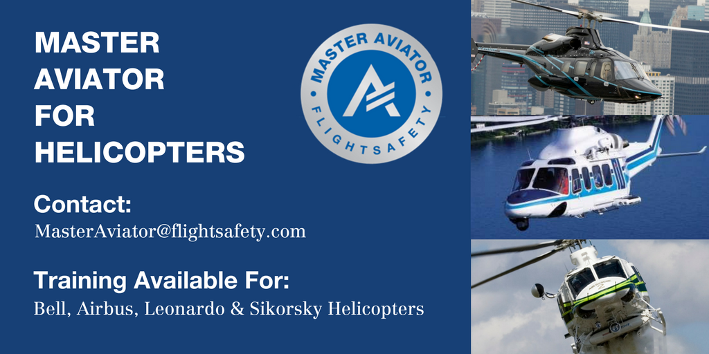 FlightSafetyInt's tweet photo. Did you know our #MasterAviator training is available for our #helicopter programs? For more info contact: MasterAviator@flightsafety.com https://t.co/UATPCykwf1